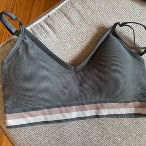 SPANX Olive Green Seamless Bra with Adjustable Straps and V-Neckline